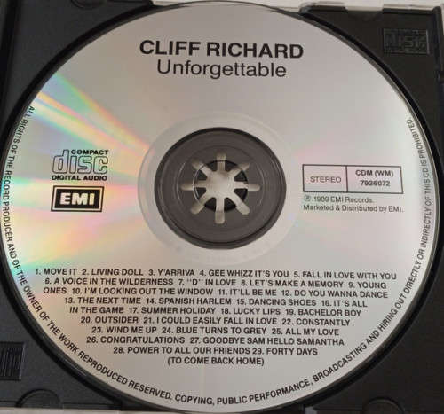 Cliff Richard  Unforgettable - CD