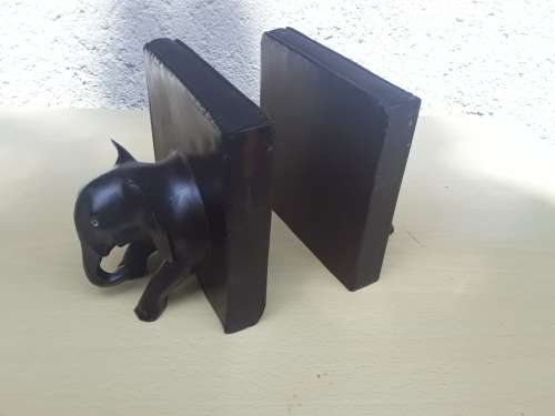Wooden Elephant Book Ends - AMAZING CONDITION