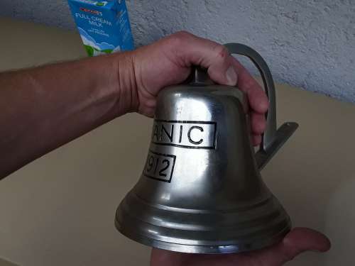 Titanic Bell (reproduction) - TIN PLATED WALL MOUNTED BRASS BELL