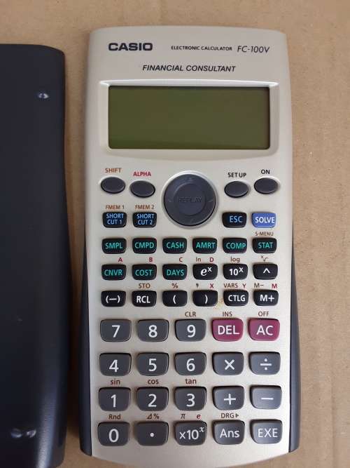 Casio FC-100V Genuine Financial Consultant Calculator - WITH CASE - 100% WORKING