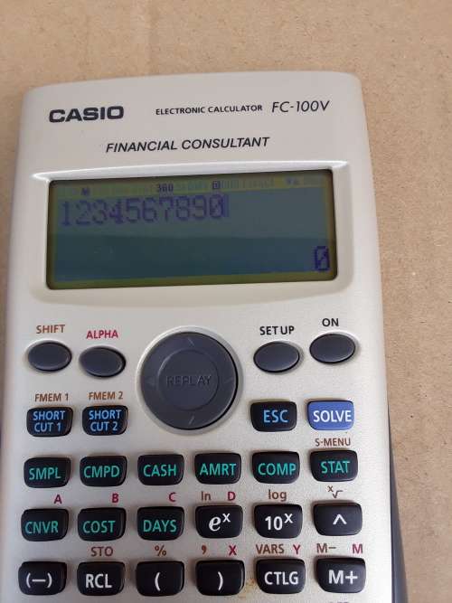 Casio FC-100V Genuine Financial Consultant Calculator - WITH CASE - 100% WORKING