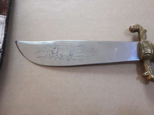 Vintage TRAMONTINA Brasil `INOX-STAINLESS` HUNTING KNIFE 26CM - Fixed Blade + SHEATH