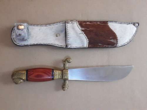 Vintage TRAMONTINA Brasil `INOX-STAINLESS` HUNTING KNIFE 26CM - Fixed Blade + SHEATH