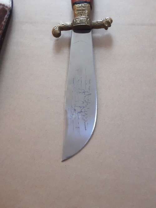 Vintage TRAMONTINA Brasil `INOX-STAINLESS` HUNTING KNIFE 26CM - Fixed Blade + SHEATH