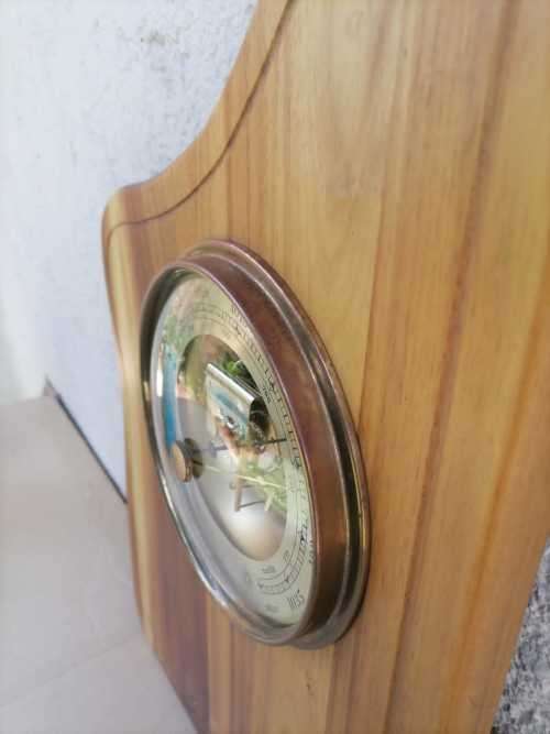 VINTAGE - PRACISIONS - Barometer west germany  - MADE FROM BRASS WITH OAK WOOD - 100% WORKING