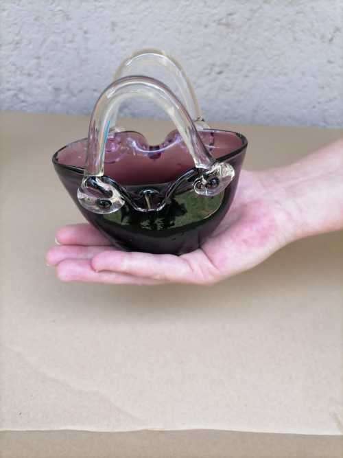 MARANO GLASS PURPLE PURSE AMAZING CONDITION