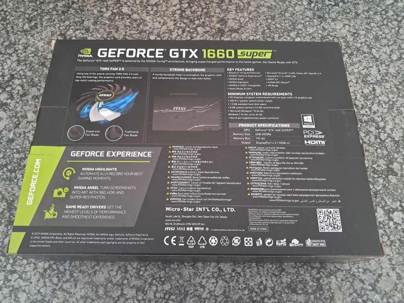 MSI VENTUS XS GTX 1660 SUPER OC EDITION