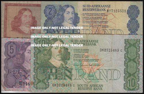 THE SOUTH AFRICAN RESERVE BANK-4 BANKNOTES R1/R2/R5/10