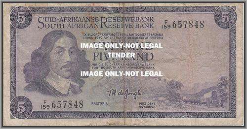 1967 TW DE JOGH 1ST ISSUE OLD R5 NOTE AFR/ENG F/159 - FINE