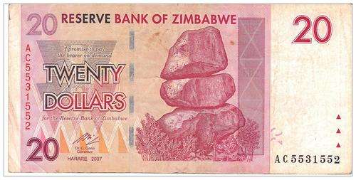 ZIMBABWE 20 DOLLARS  VF