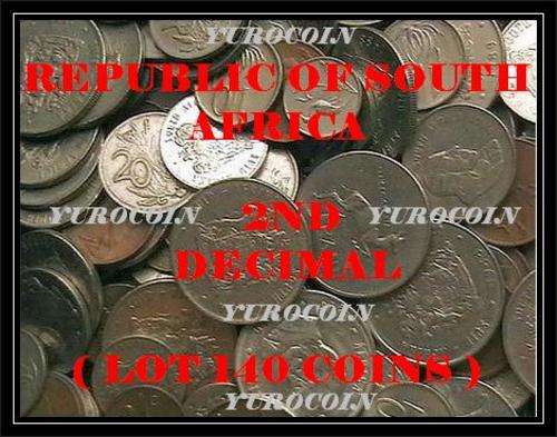 RSA 2ND DECIMAL   - COLLECTION OF 140 COINS- 1c TO SPRINGBOK R1