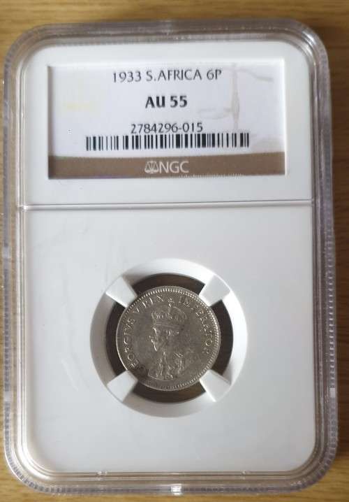 1933 NGC GRADED 6 PENCE AU 55
