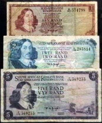 RSA SET OF 3 TW DE JONGH NOTES-R1/R2/R5-FINE CONDITION