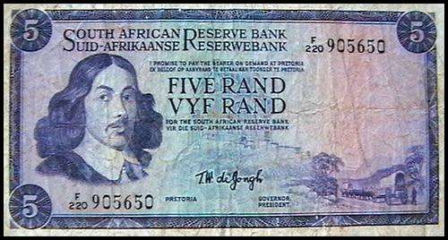 RSA TW DE JONGH-F/220-1ST ISSUE-FINE