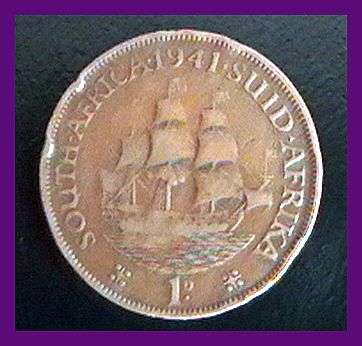 UNION OF SOUTH AFRICA - 1 PENNY FINE CONDITION-1941