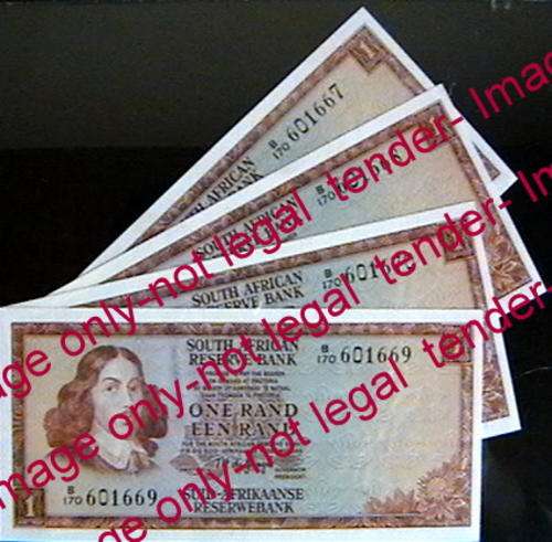 TW DE JONGH SET 4 R1 NOTES IN SEQUENCE - B/170 2ND ISSUE XF/UNC