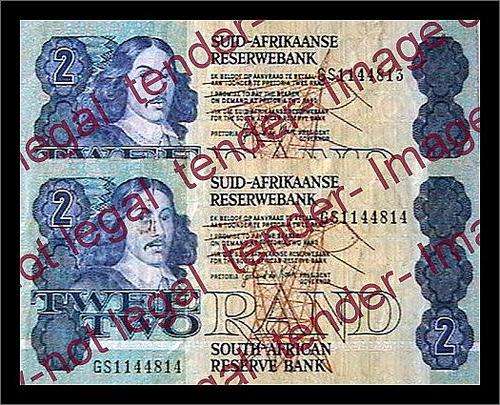 GPC DE KOCK  2X OLD R2 NOTES IN SEQUENCE  3RD ISSUE  GS  VF