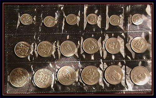RSA SET OF 18 COINS 6 X 5c/6 X 10c/6 X 20c-MIX YEARS - SEALED