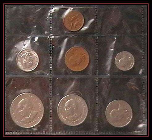 RSA 2ND DECIMAL 7 PIECE COIN SET OF 1979- FROM 1c TO SPRINGBOK R1 COIN -VF