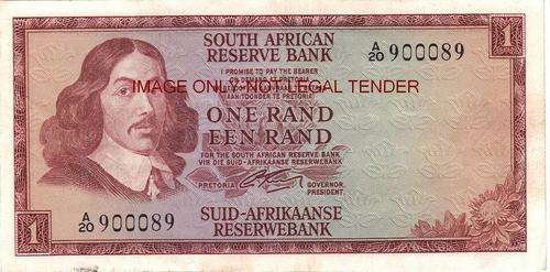 G RISSIK OLD R1 NOTE A/20 2ND ISSUE OF 1966  VF - ENG/AFR