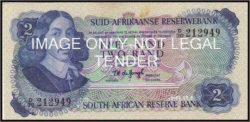 TW DE JONGH OLD R2 NOTE- D/30 2ND ISSUE AFR/ENG - VF+ 1974
