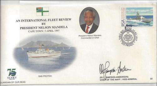 South Africa 1997 Mandela Inspection of the fleet signed cover