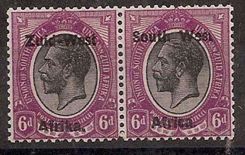South West Africa 1923 KGV 6d with Wes. for West variety