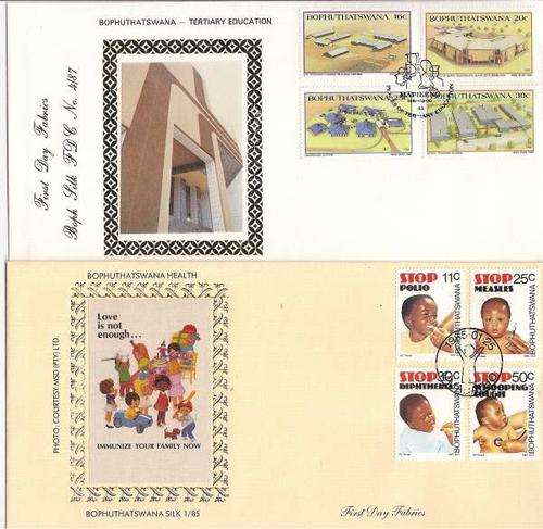 Bopuhuthatswana 1980's 2x limited silk First Day Covers