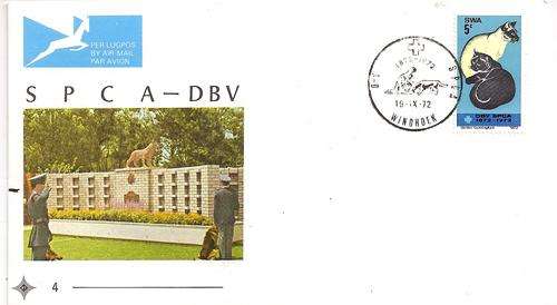 South West Africa 1972 SPCA FDC no 4 very fine unaddressed