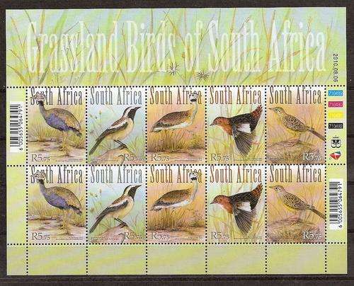 South Africa 2010 Grassland Birds sheetlet of 10 unmounted mint