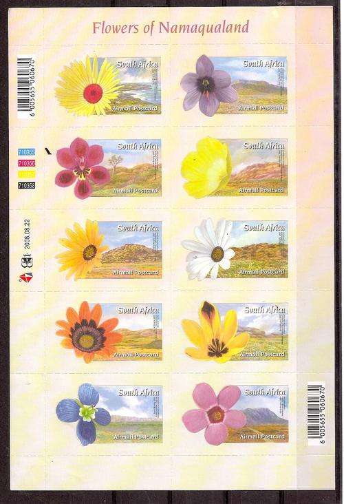 South Africa 2008 Namaqualand Flowers sheetlet of 10 unmounted mint