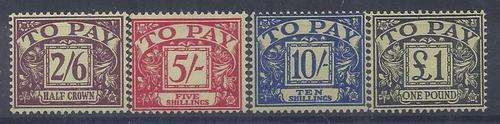 Great Britain 1959/63 Postage Dues top 4, very fine unmounted mint