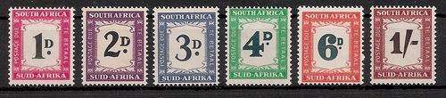South Africa Postage Due 1950/58 set of 6 unmounted mint