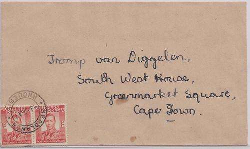Southern Rhodesia 1947  KGVI Headlands cover  to Cape Town