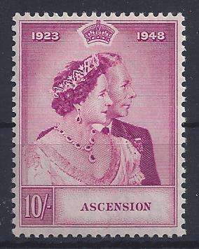 Ascension Islands 1948 KGVI Silver Weddings 10s very fine unmounted mint