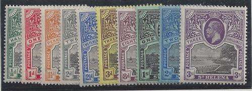 ST Helena 1912 KGV set of 10, very fine mint
