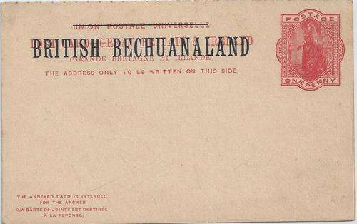 Bechuanaland 1894 GB 1d card overprinted, unused, very fine