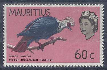 Mauritius 1968 Birds new colours 60c inverted watermark unmounted mint