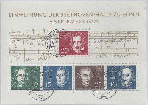 Germany West 1959 Composers miniature sheet  very fine used