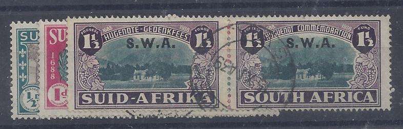 South West Africa 1939 Huguenot set of 3, very fine used