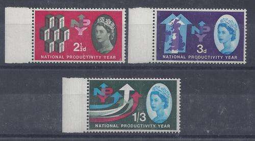 Great Britain 1962 National Productivity Year set of 3 with phospshor, very fine unmounted mint