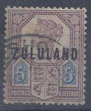 Zululand 1888 5d fine used with Eshowe cancel.