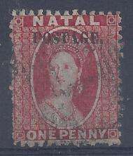 Natal 1869 1d bright red overprinted Type 7e fine used