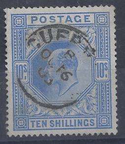 Great Britain 1902 KEVII 10s ultramarine superb used with Guernsey cancellation SG 265