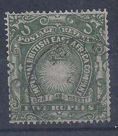 KUT British East Africa 1890 5r grey green fine used