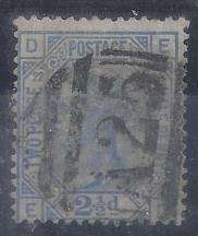 Malta GB used in QV 2 half d blue plate 22 with A25 cancell fine used