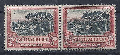 South Africa 1930 Roto Unhphenated 3d black and red inverted watermark fine used