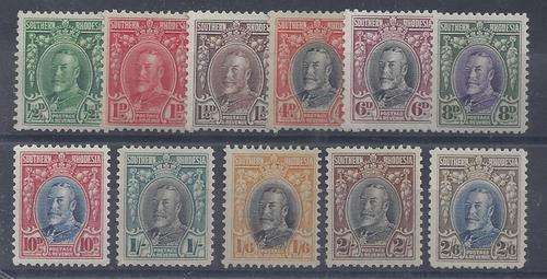 Southern Rhodesia 1932 KGV Field Marshall perf 11 half set of 11 very fine mint