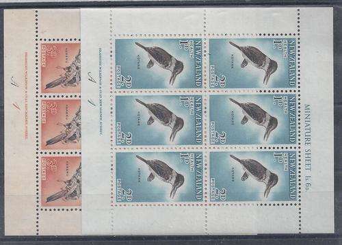 New Zealand 1960 Health Birds set of 2 miniature sheets fine  unmounted mint