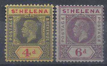 St Helena 1913 KGV set of 2 fine mint